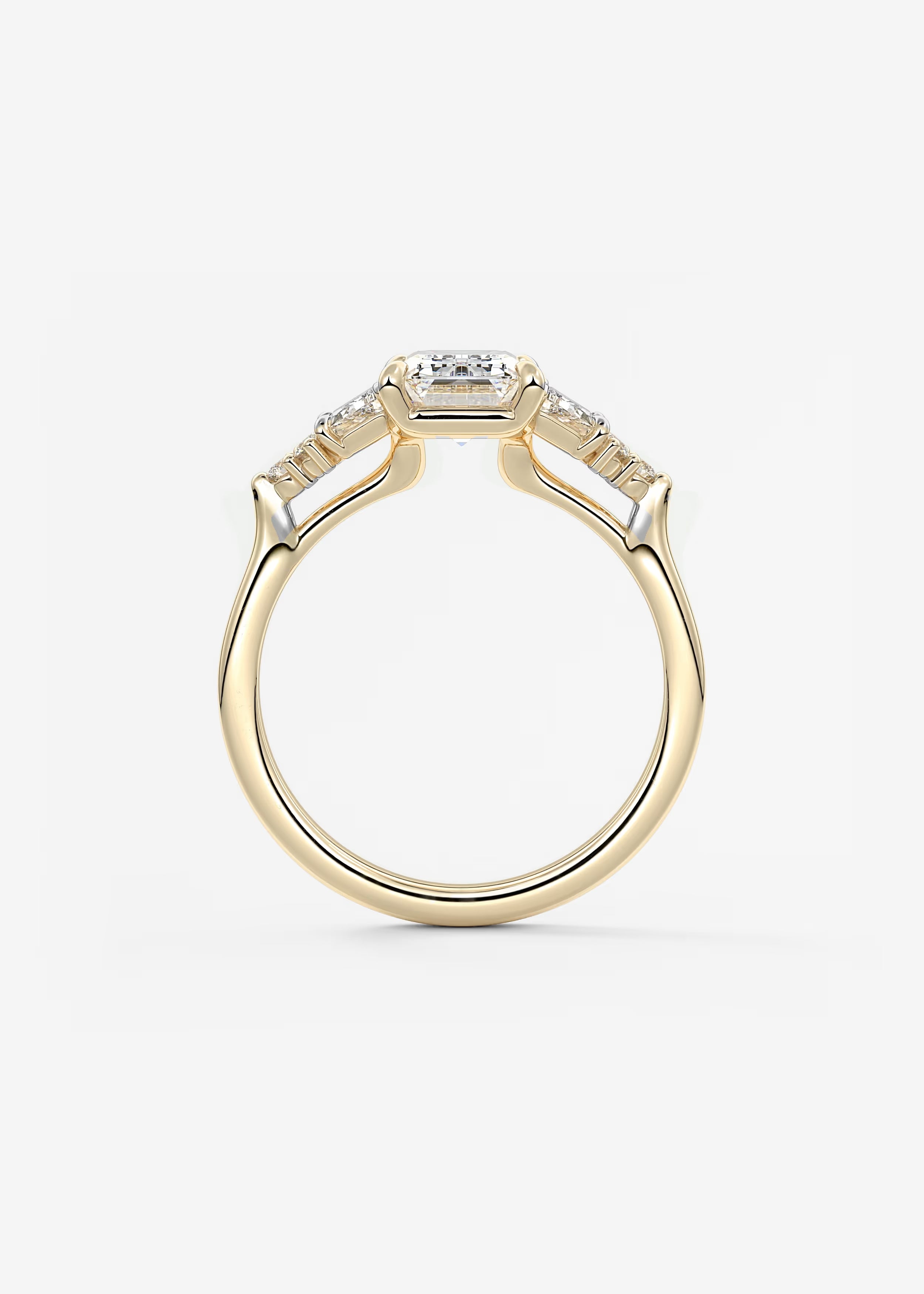Nature Inspired Oval Engagement Ring with Clustered Diamond Accents