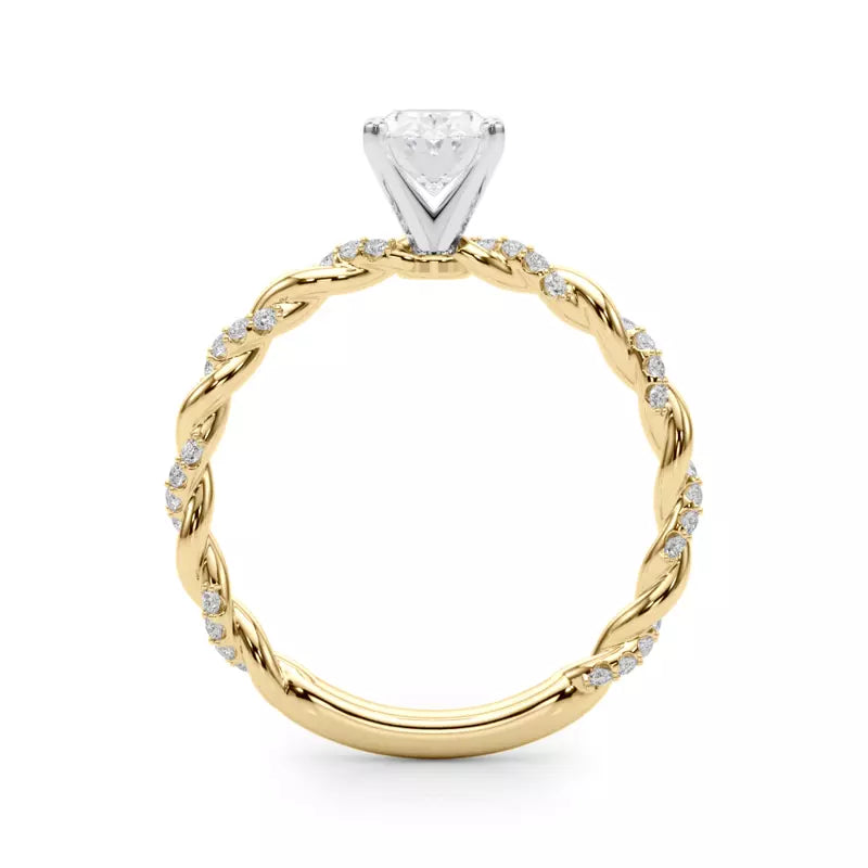 lab Diamond Oval Twist Engagement Ring