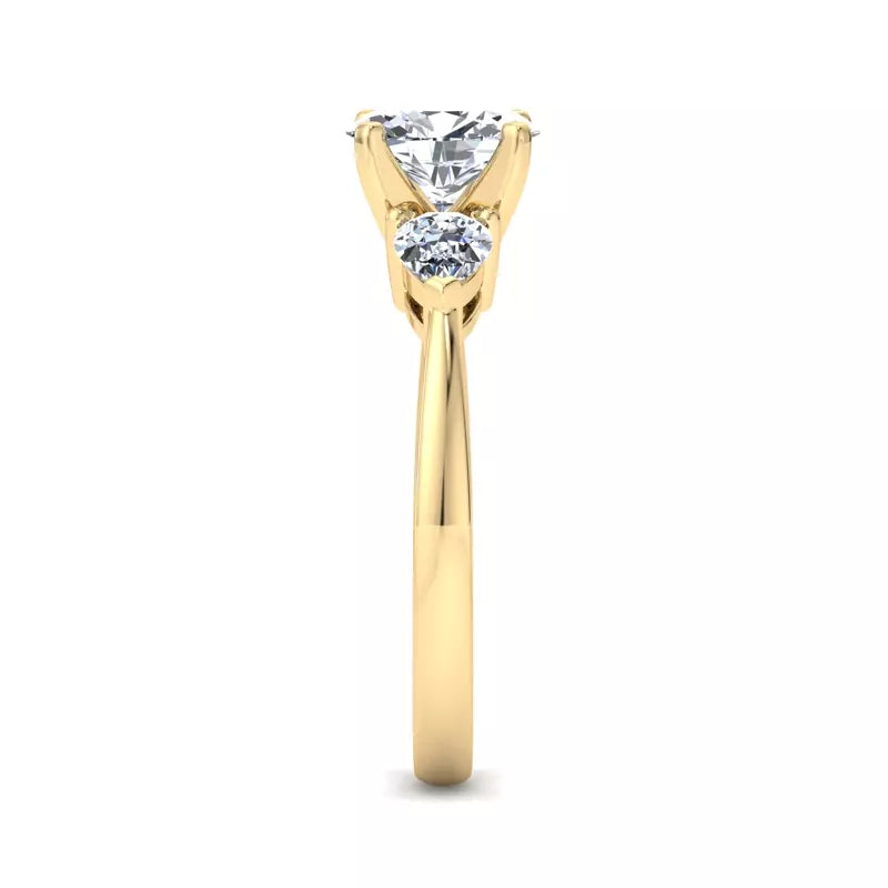 Three-Stone Lab Oval Engagement Ring