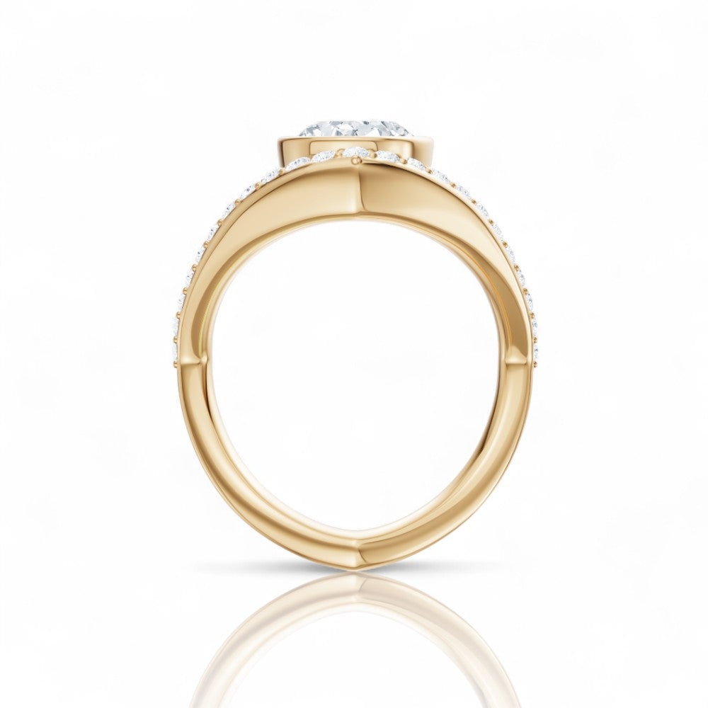 Oval Cut Bezel-Set Solitaire Engagement Ring