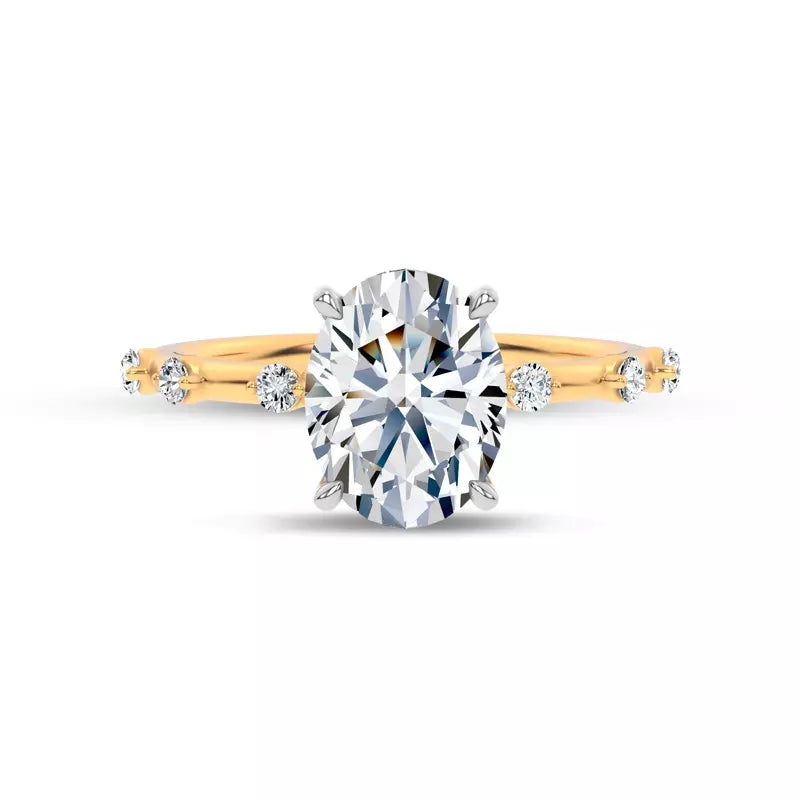 Starlight Spaced Diamond Engagement Oval Ring