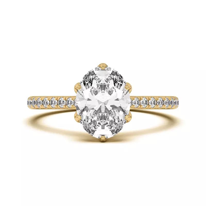 Tulip Inspired 6 Prong Oval Engagement Ring