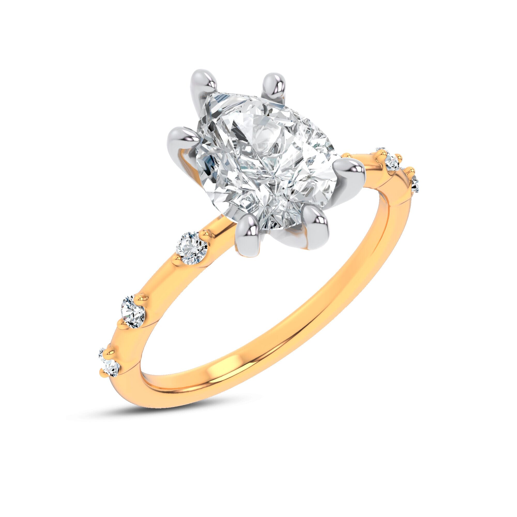 Starlight Spaced Diamond Engagement Pear Ring