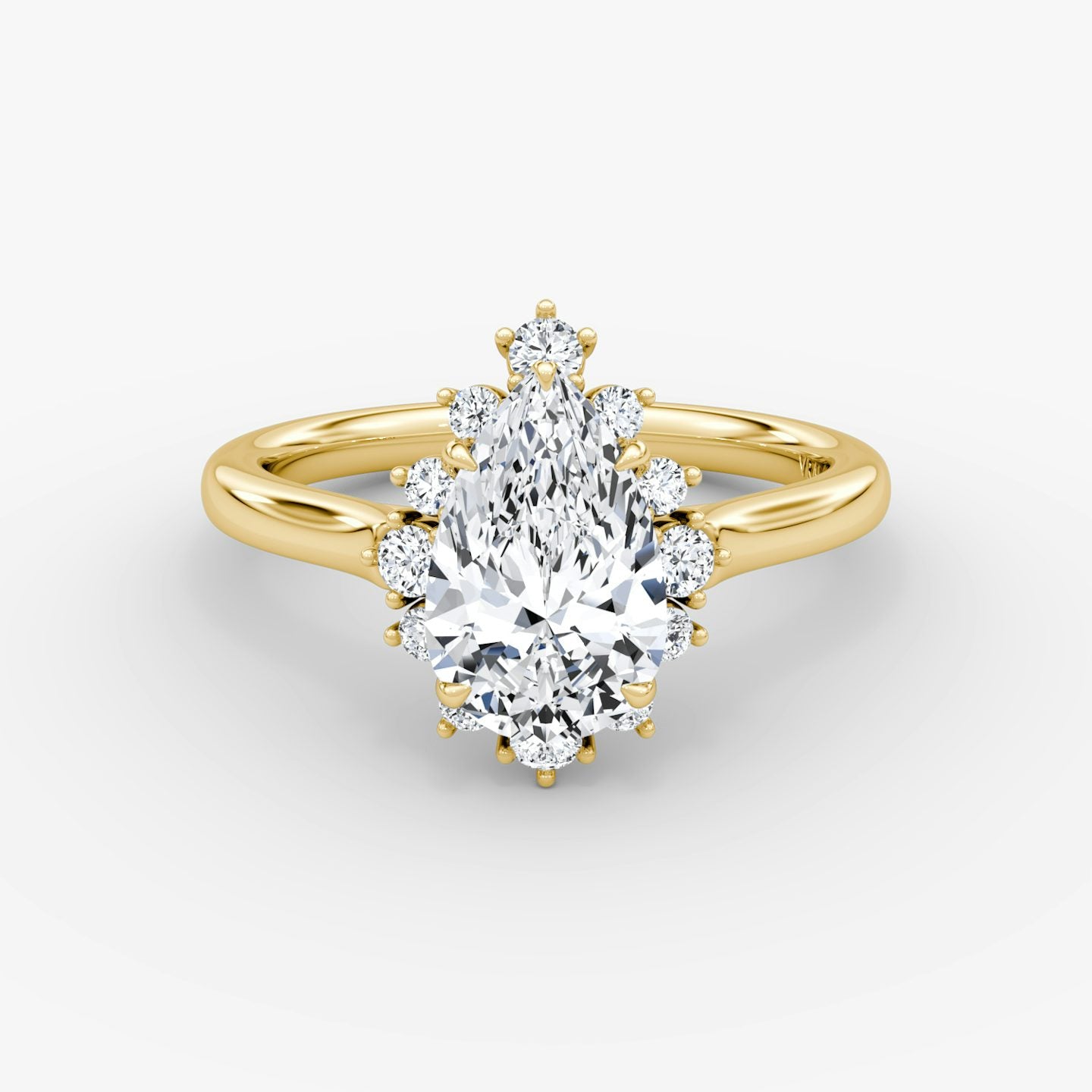 The Aurora Halo Pear Engagement Ring
