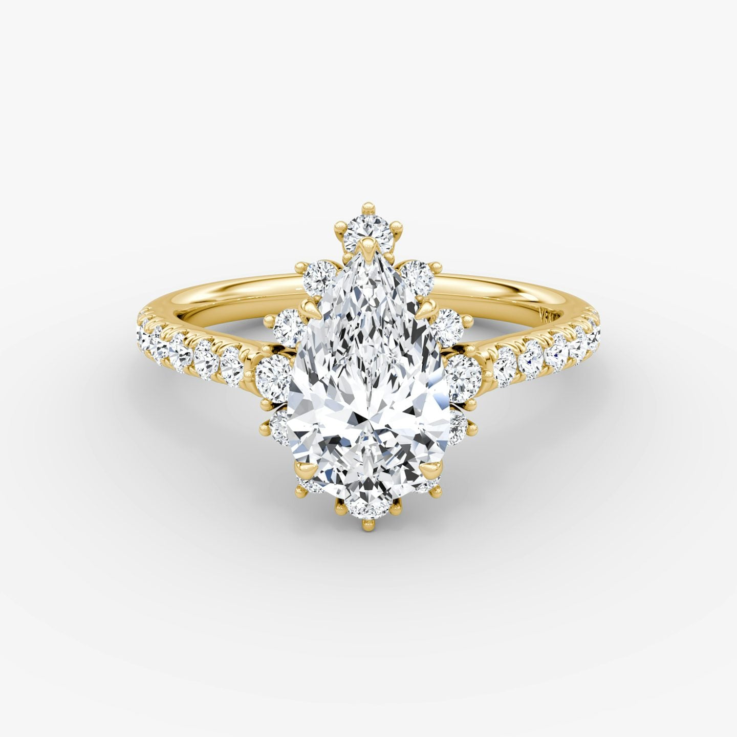 The Aurora Halo Pear Engagement Ring