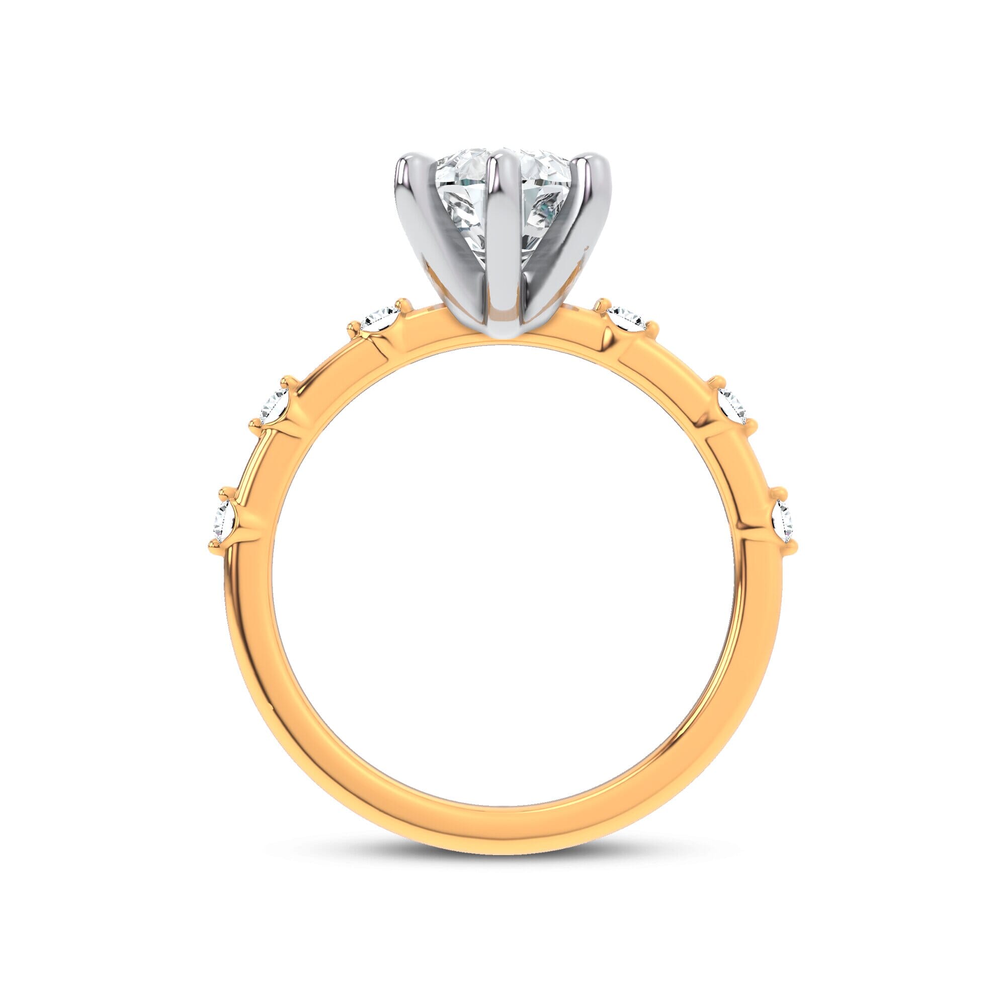 Starlight Spaced Diamond Engagement Pear Ring