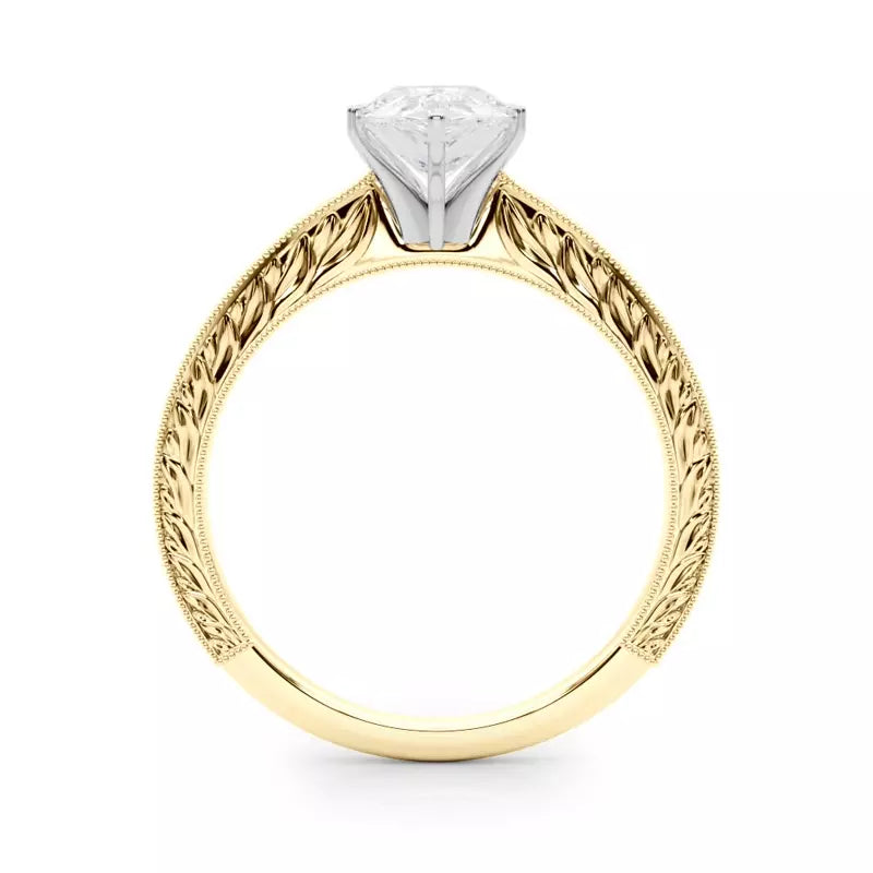 Vintage-Inspired Solitaire Engagement Pear Ring