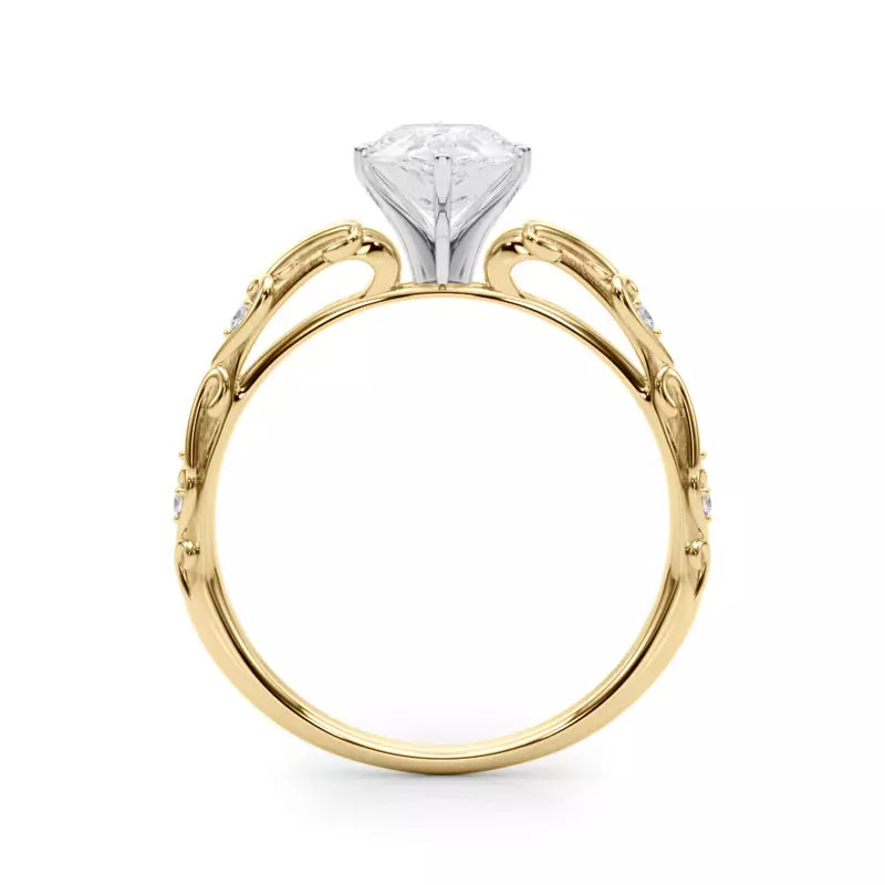 Vintage Inspired Pear Engagement Ring