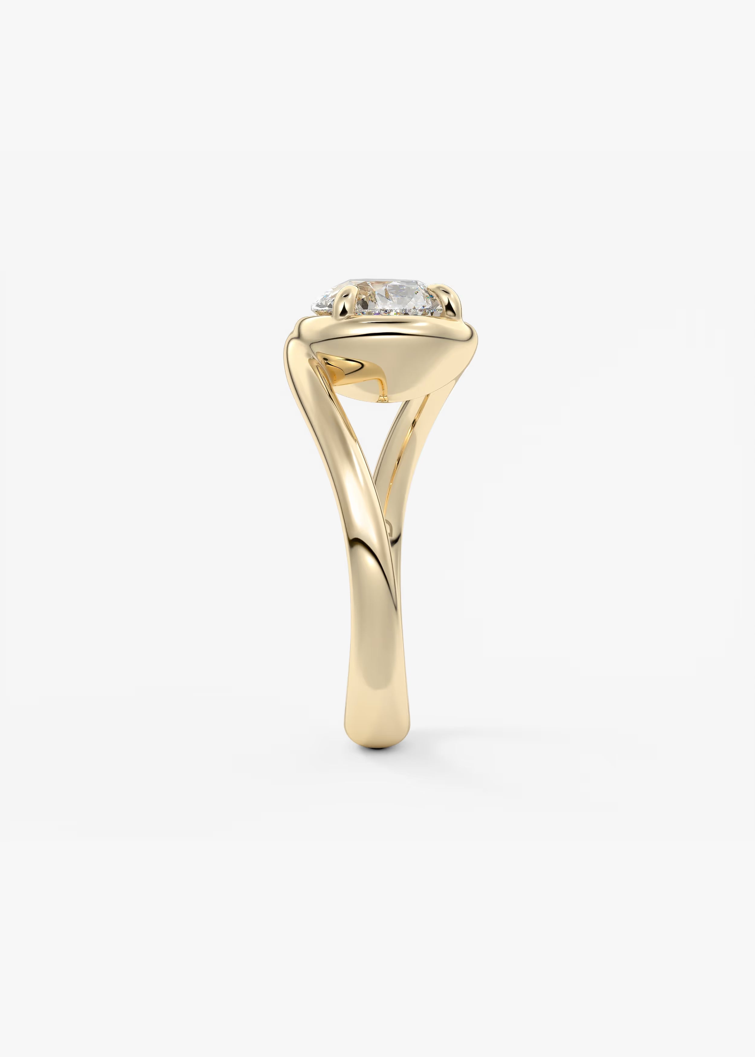 Sculptural Pear Bypass Engagement Ring