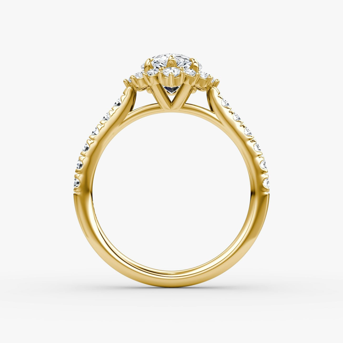 The Aurora Halo Pear Engagement Ring