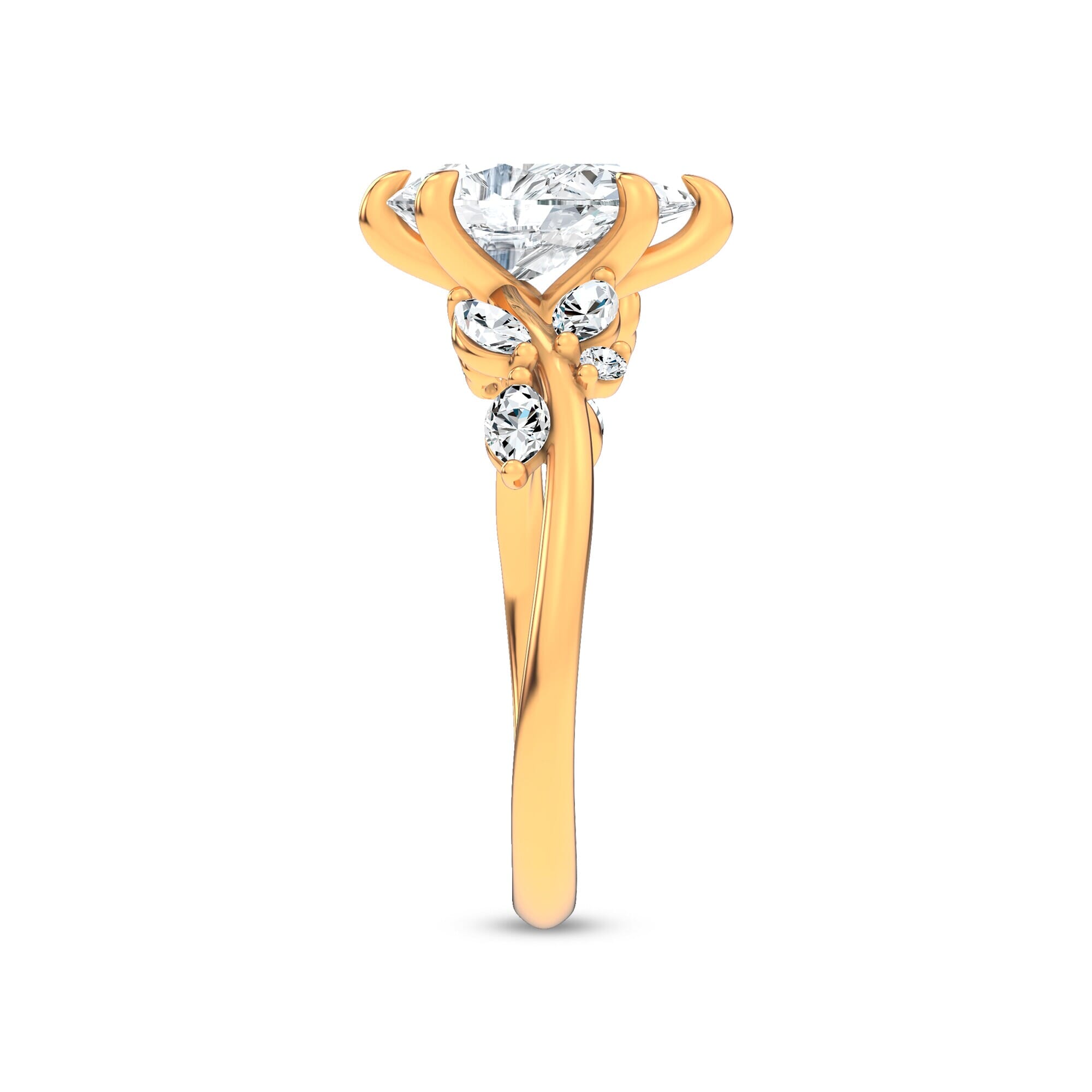 Nature-Inspired Engagement Pear Ring