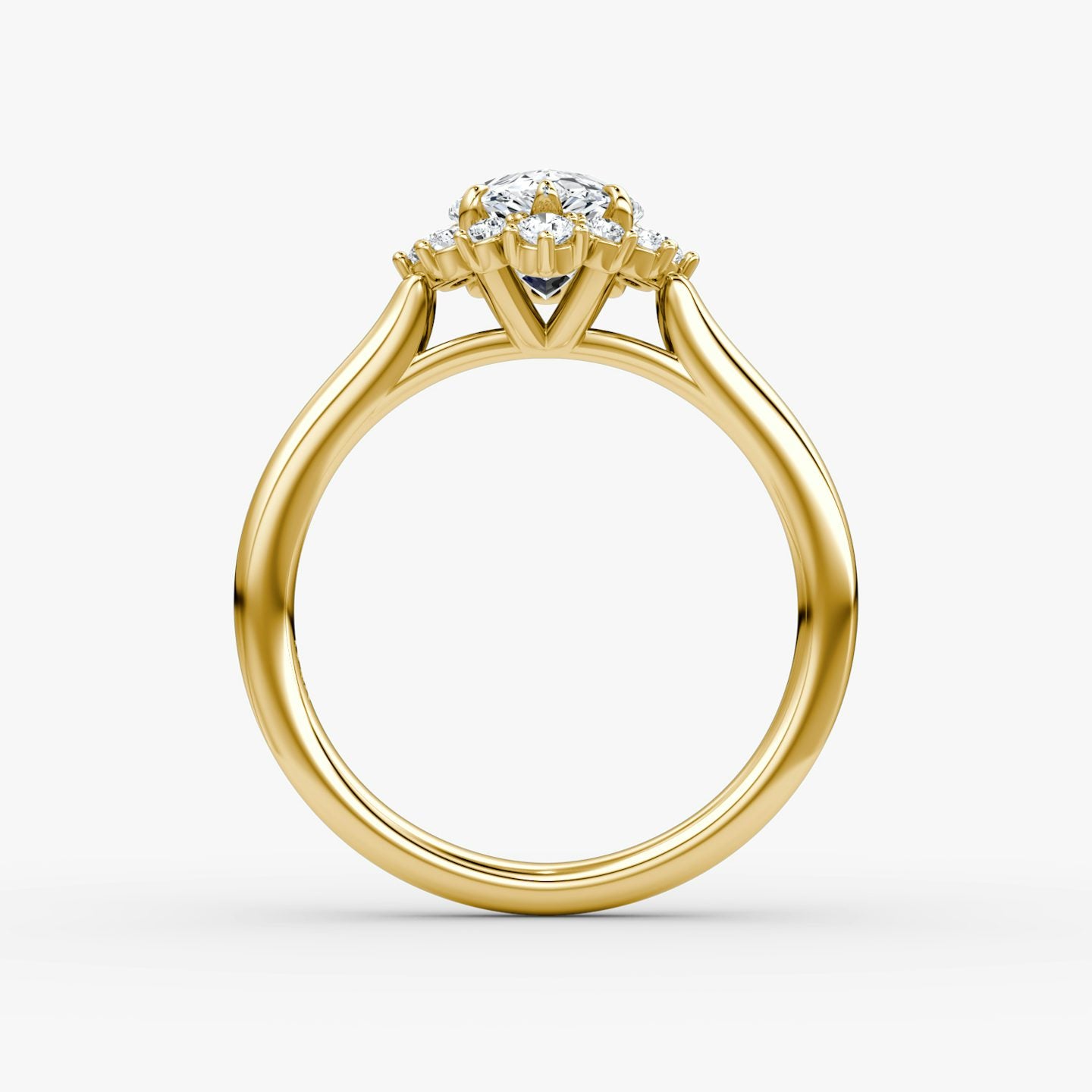 The Aurora Halo Pear Engagement Ring