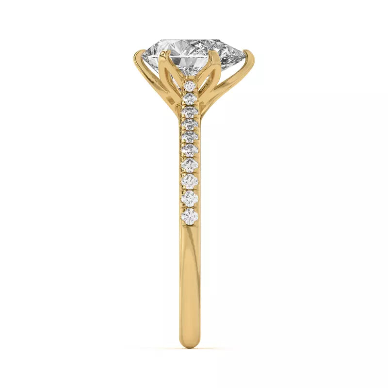 Tulip Inspired 6 Prong Pear Engagement Ring