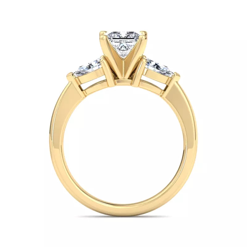 Three-Stone Lab Princess Engagement Ring