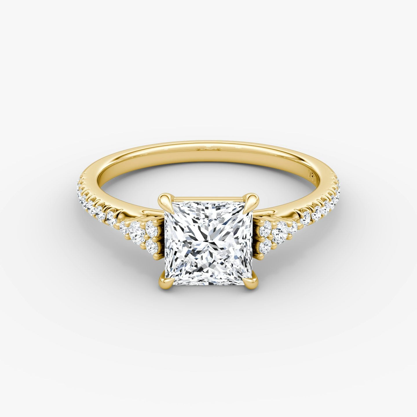 The Side Cluster Cathedral Princess Engagement Ring