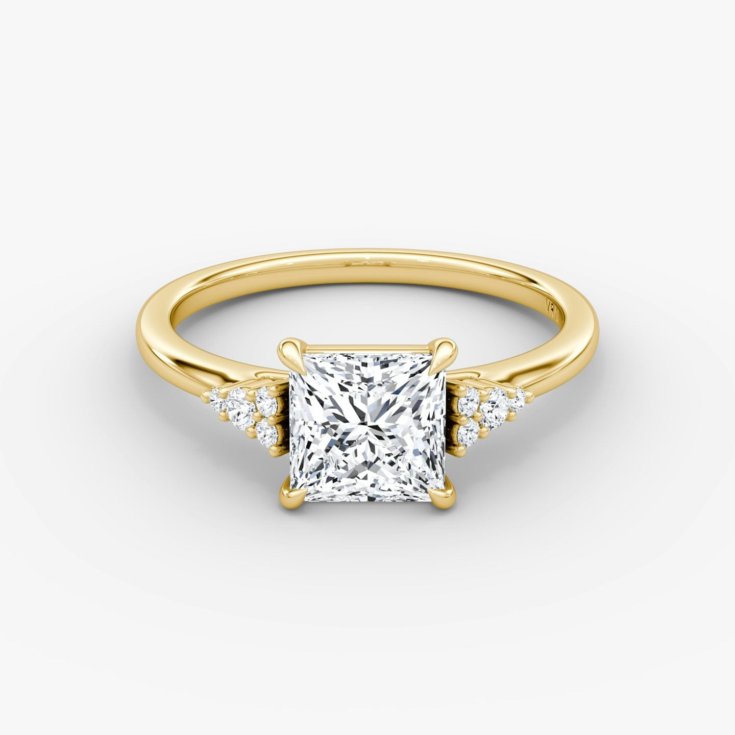 The Side Cluster Cathedral Princess Engagement Ring