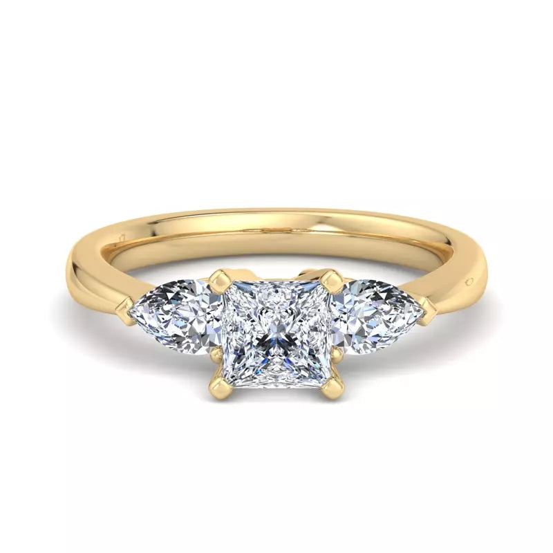 Three-Stone Lab Princess Engagement Ring