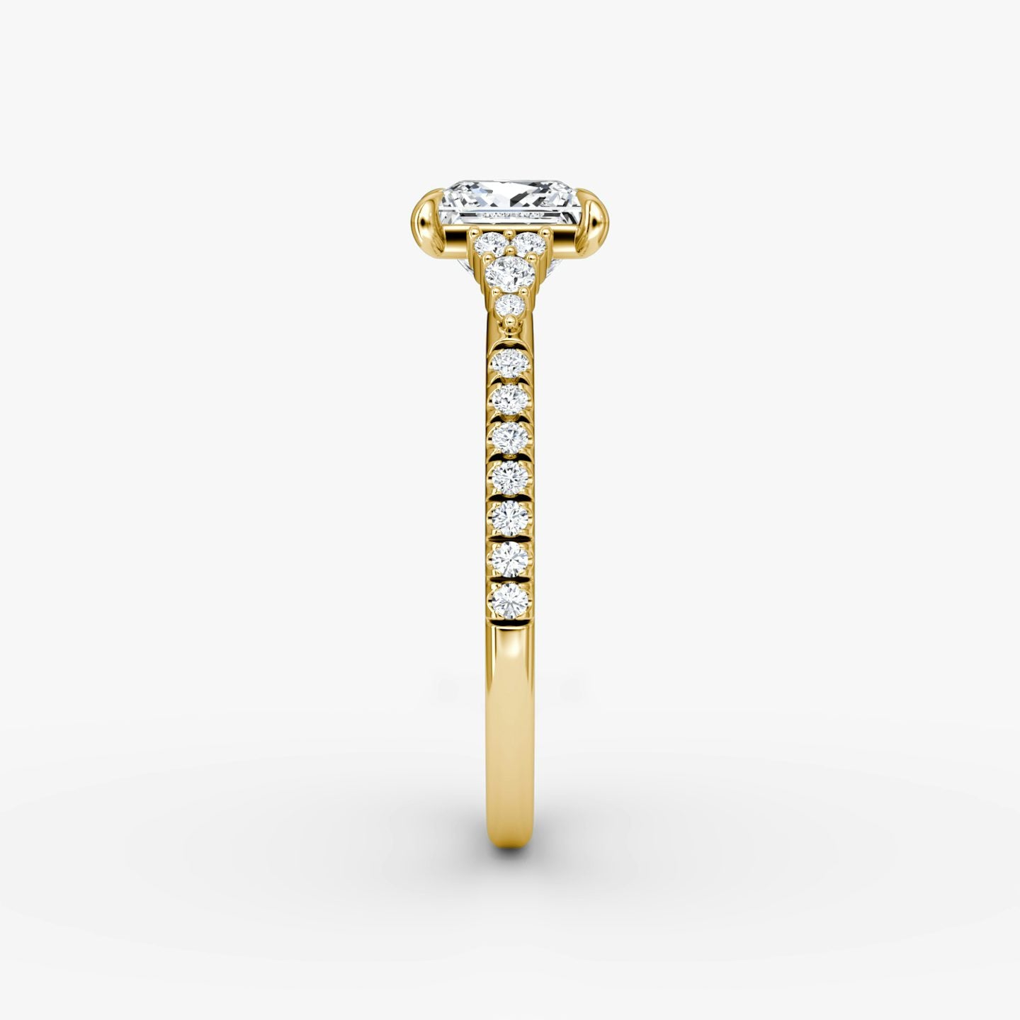 The Side Cluster Cathedral Princess Engagement Ring