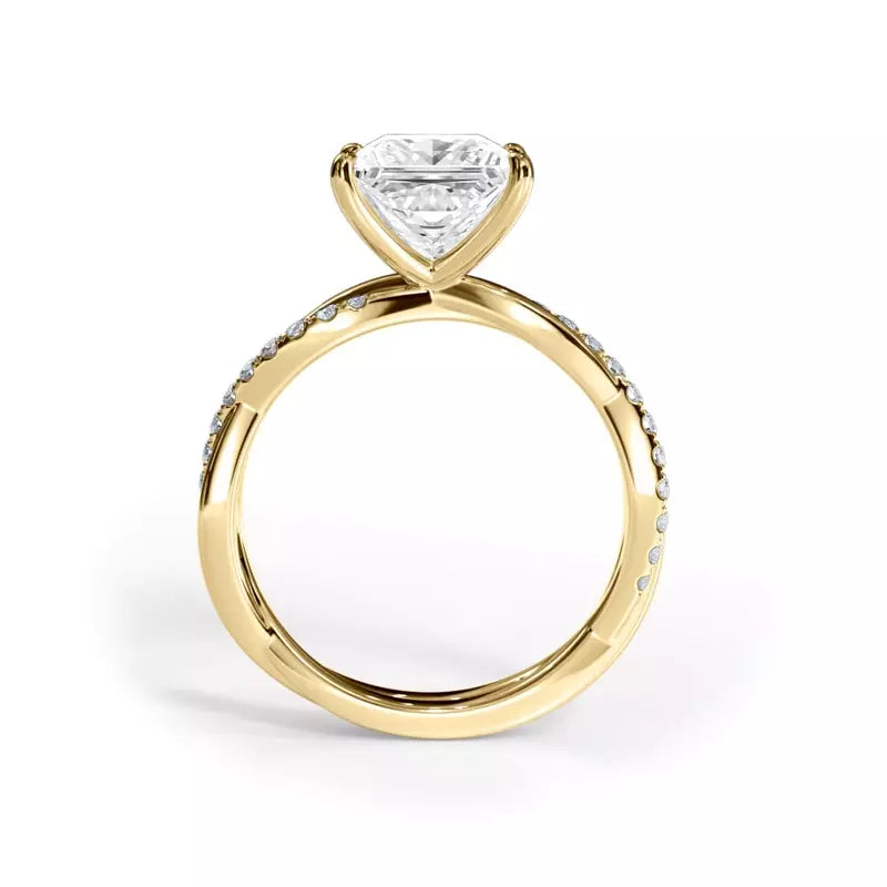 Pavé Twist Princess Engagement Ring