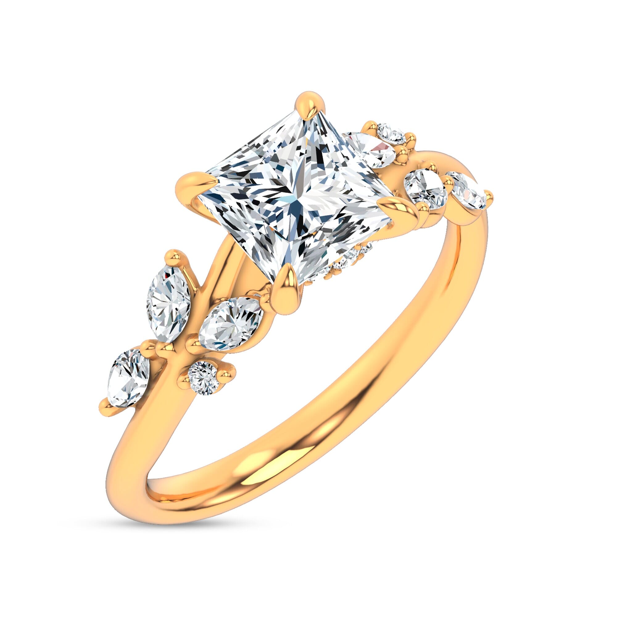 Nature-Inspired Engagement Princess Ring