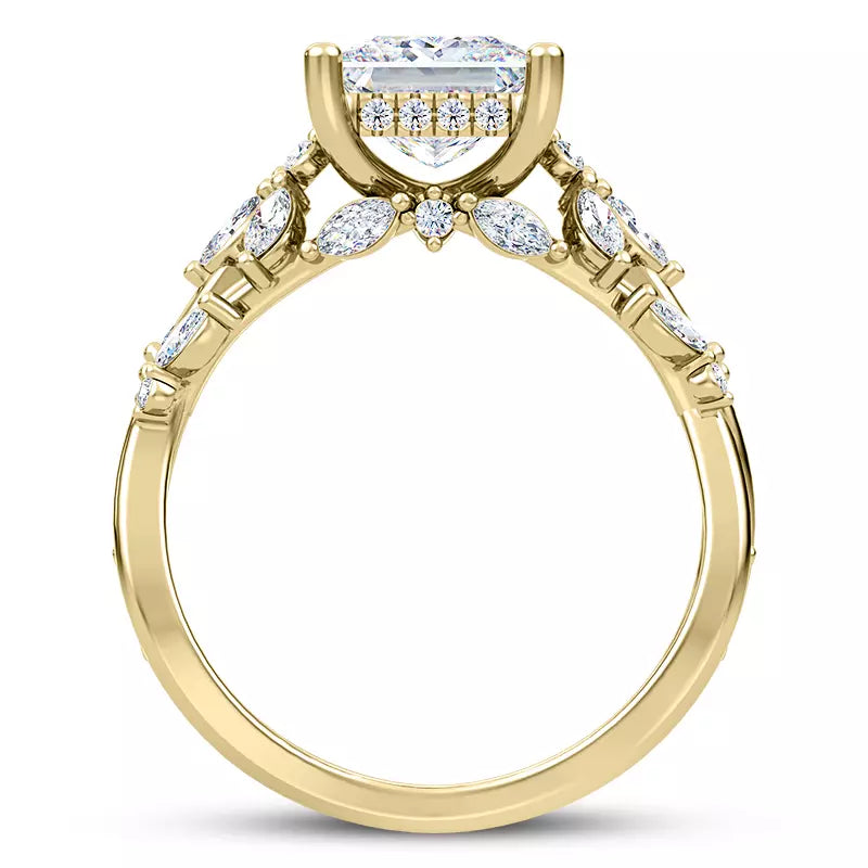 Butterfly And Bee Vine Twist Princess Engagement Ring