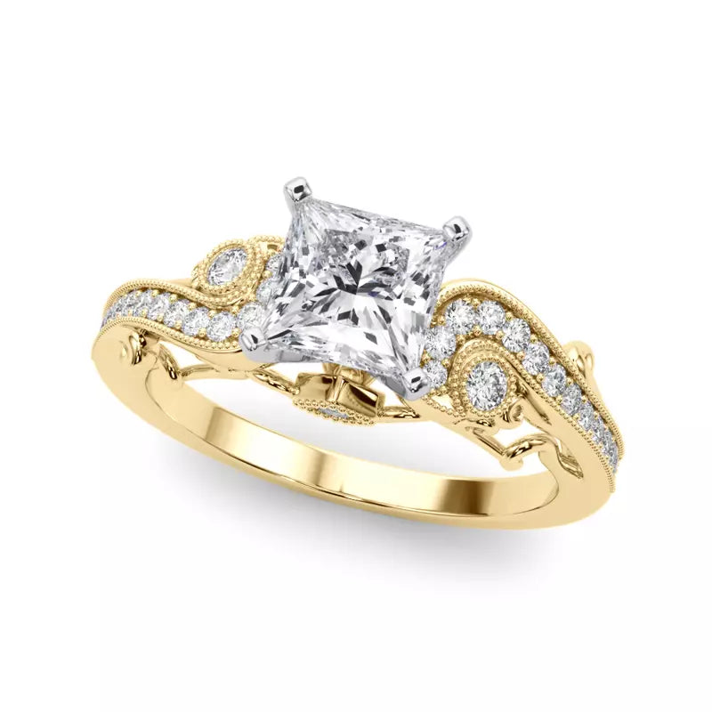 Vintage Inspired Princess Engagement Ring