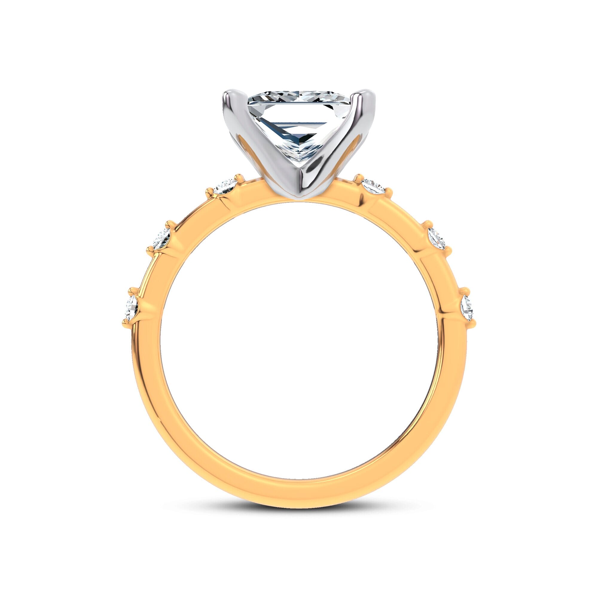 Starlight Spaced Diamond Engagement Princess Ring