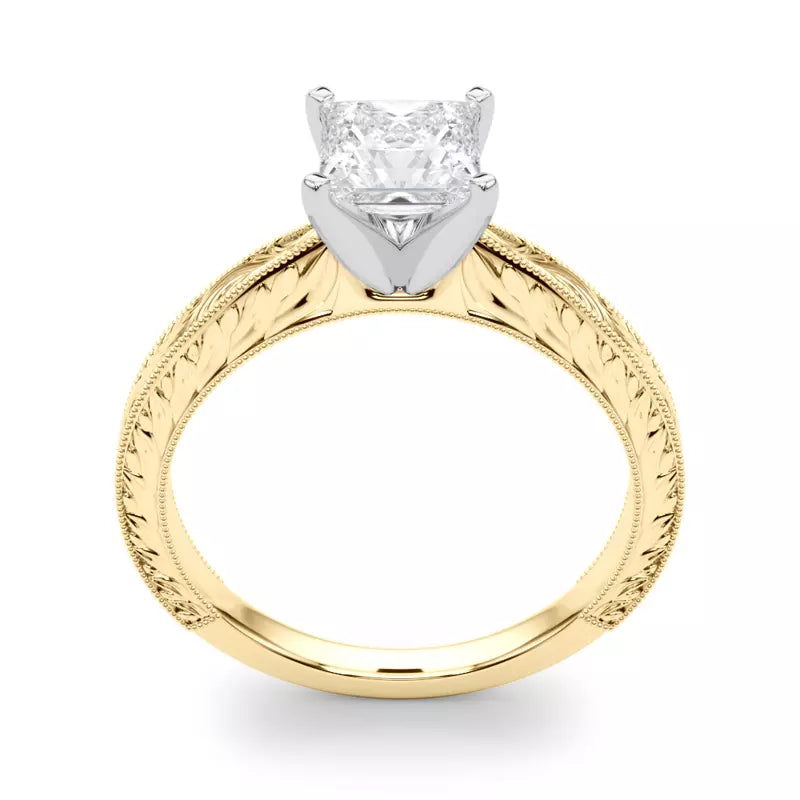 Vintage-Inspired Solitaire Engagement Princess Ring