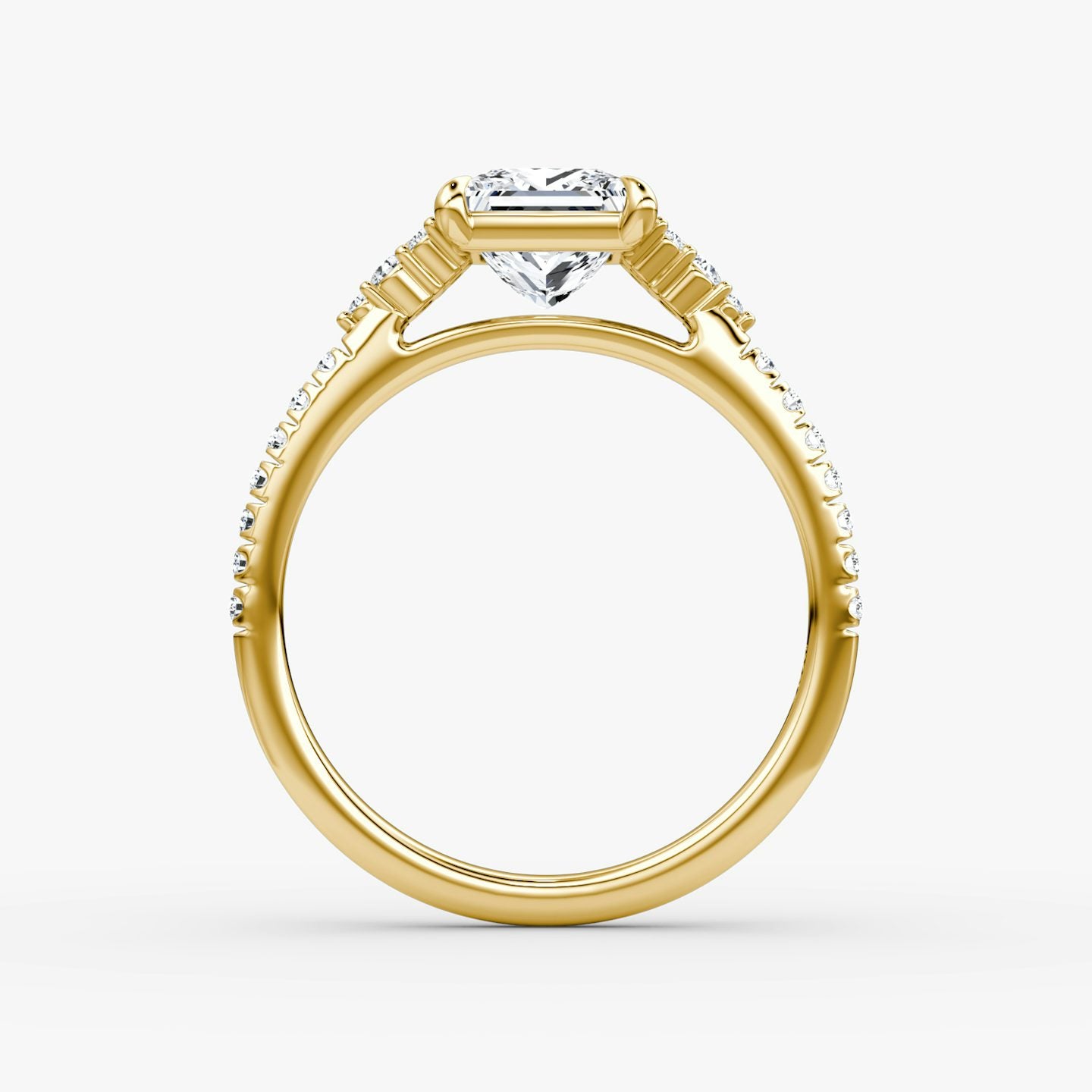 The Side Cluster Cathedral Princess Engagement Ring