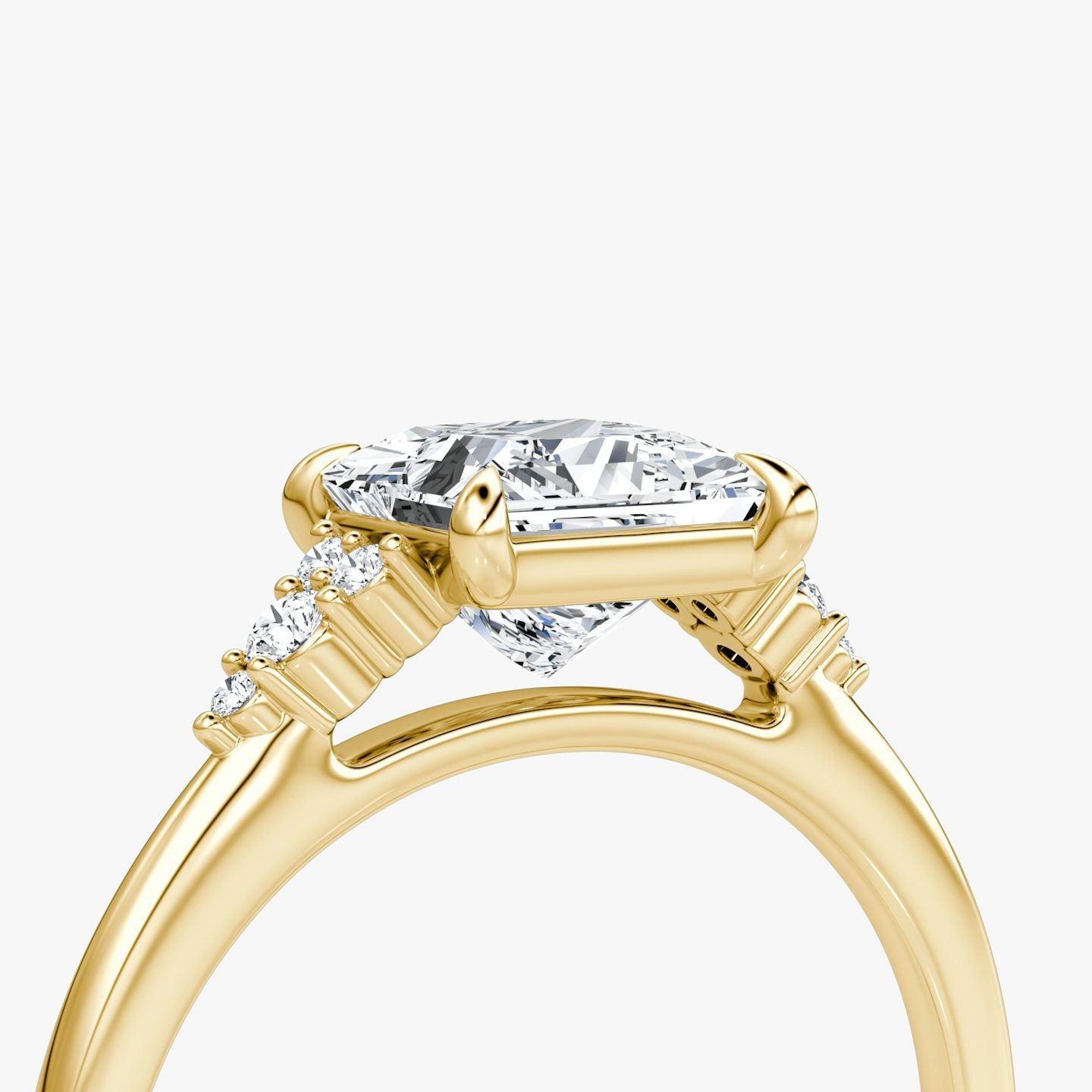 The Side Cluster Cathedral Princess Engagement Ring
