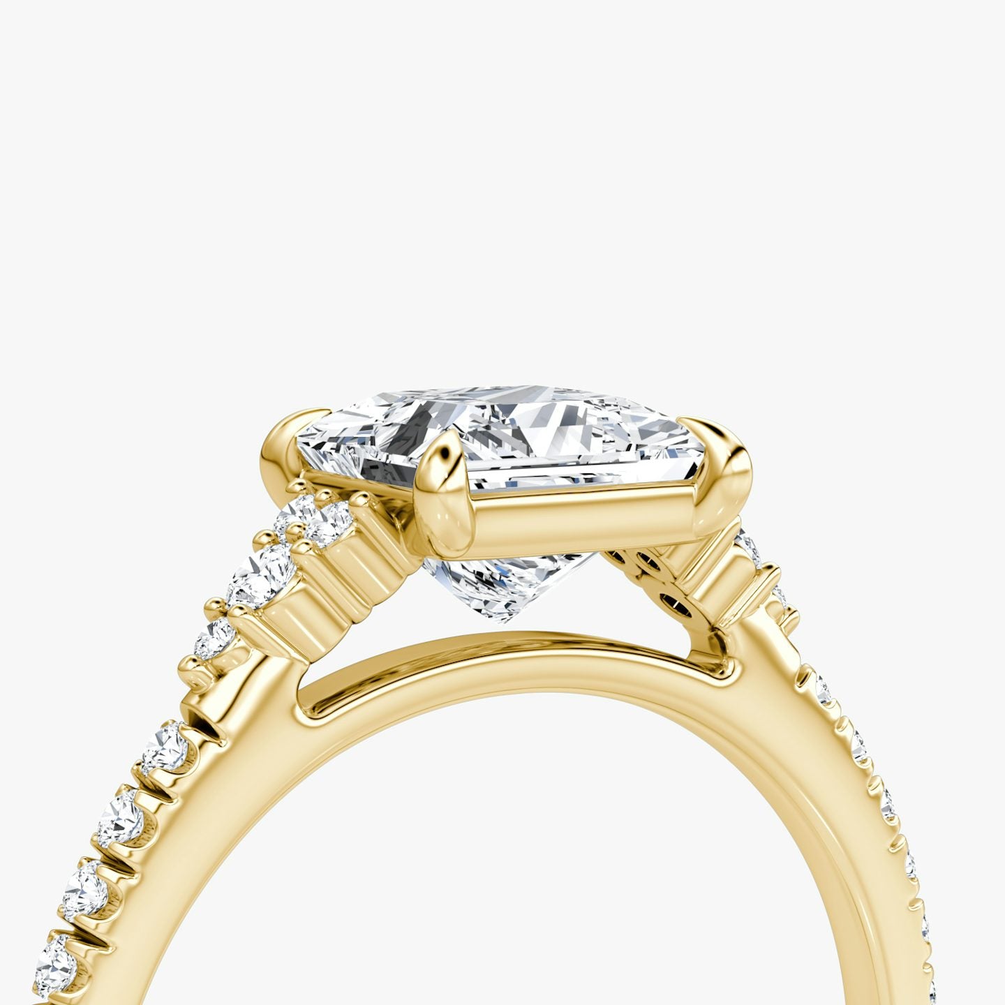 The Side Cluster Cathedral Princess Engagement Ring