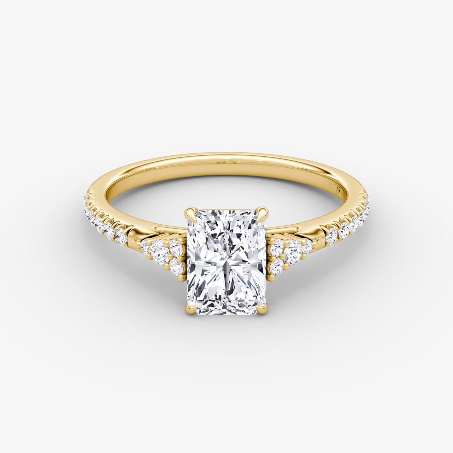 The Side Cluster Cathedral Radiant Engagement Ring