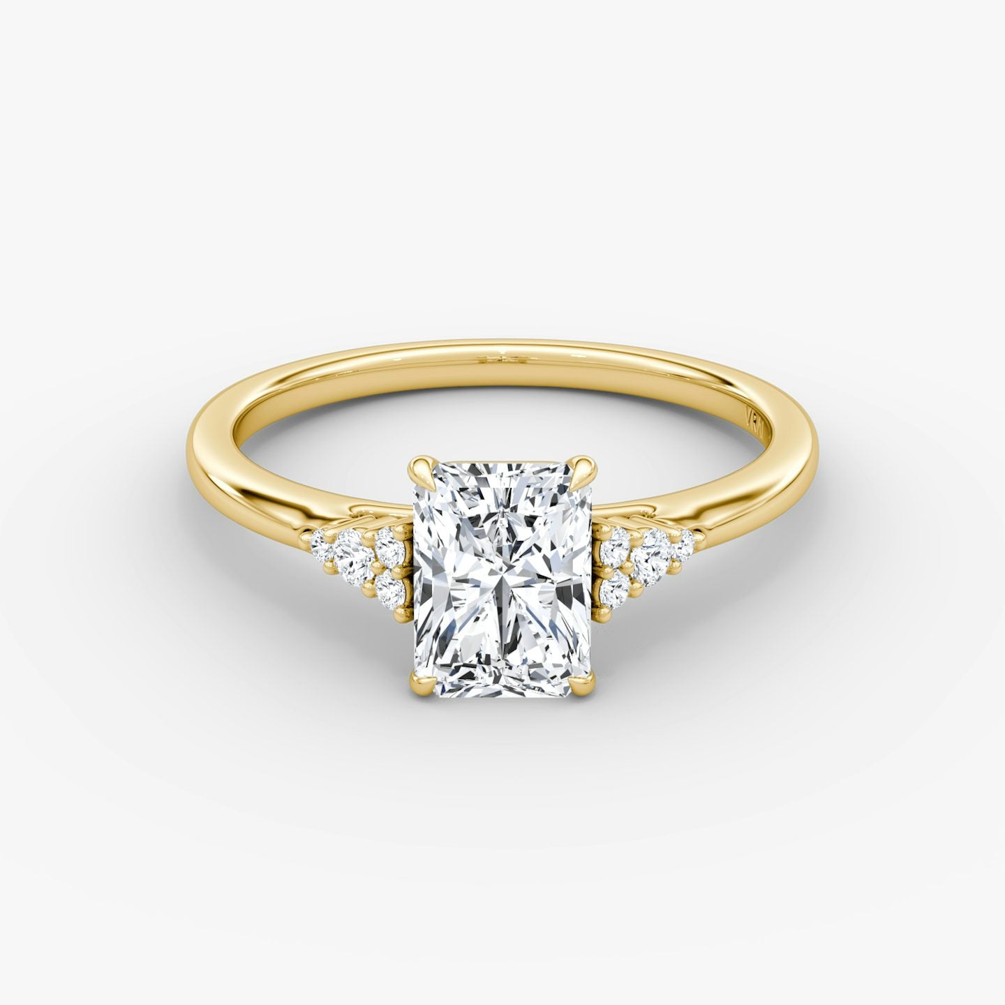 The Side Cluster Cathedral Radiant Engagement Ring