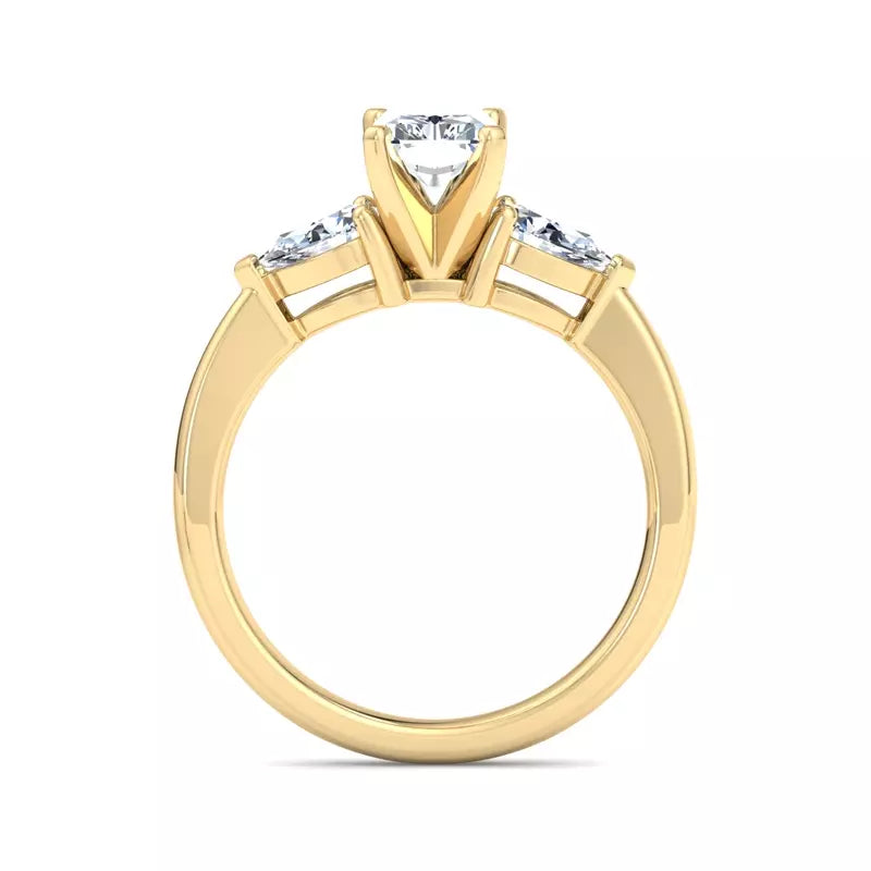 Three-Stone Lab Radiant Engagement Ring