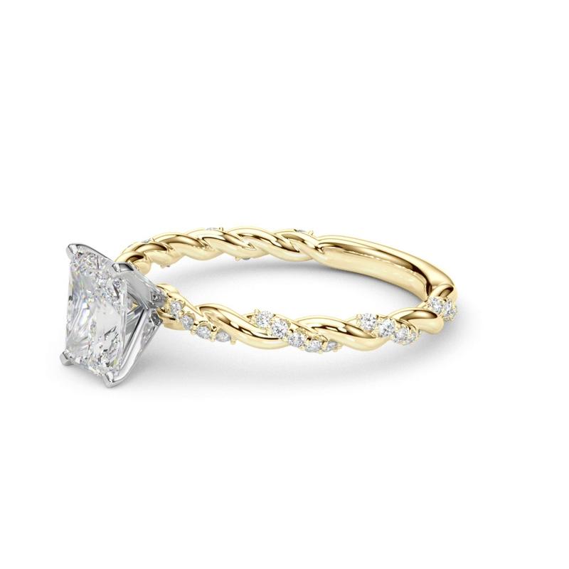 lab Diamond Radiant Twist Engagement Ring