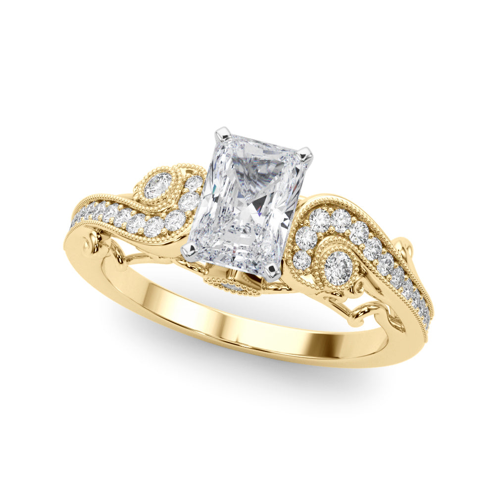 Vintage Inspired Radiant Engagement Ring