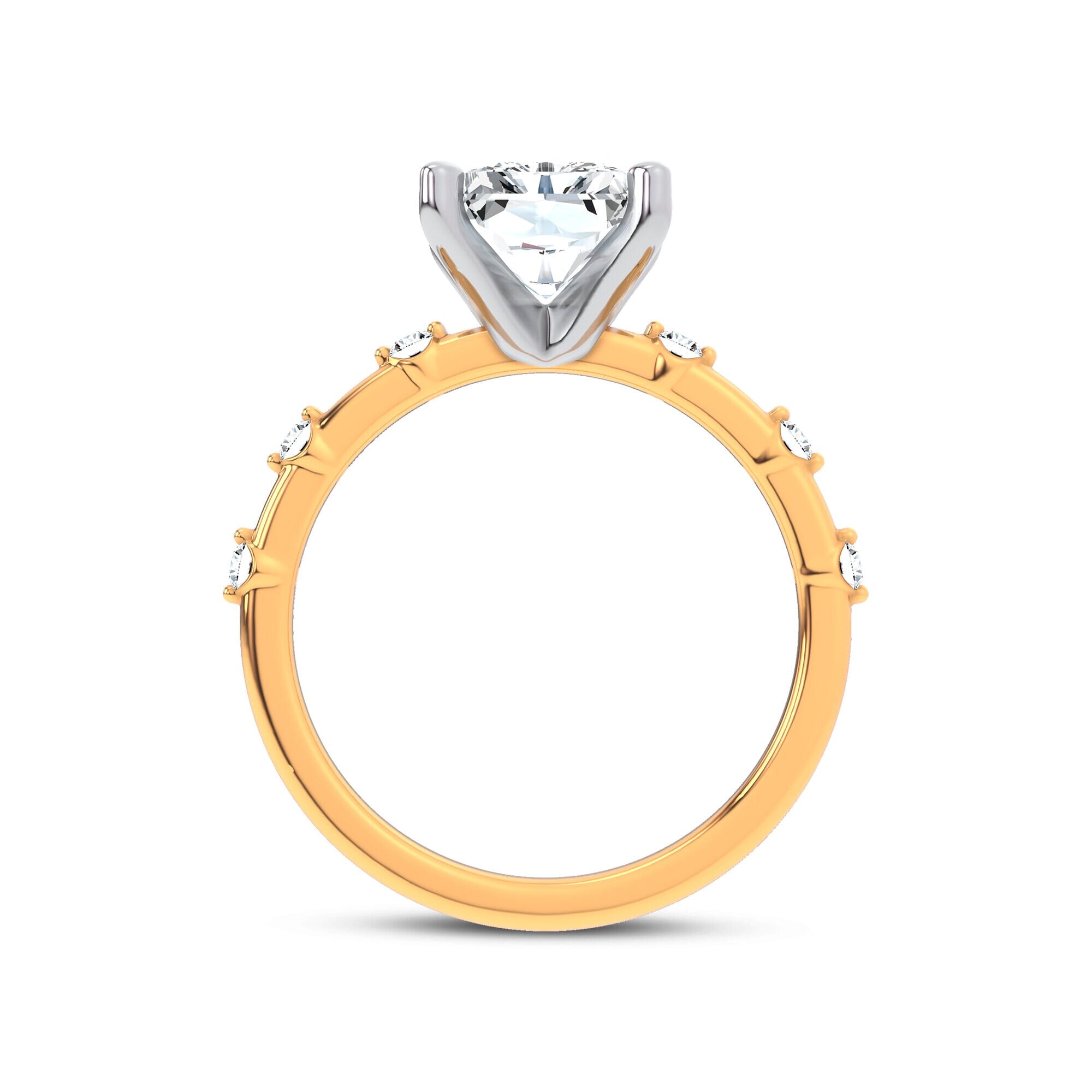 Starlight Spaced Diamond Engagement Radiant Ring