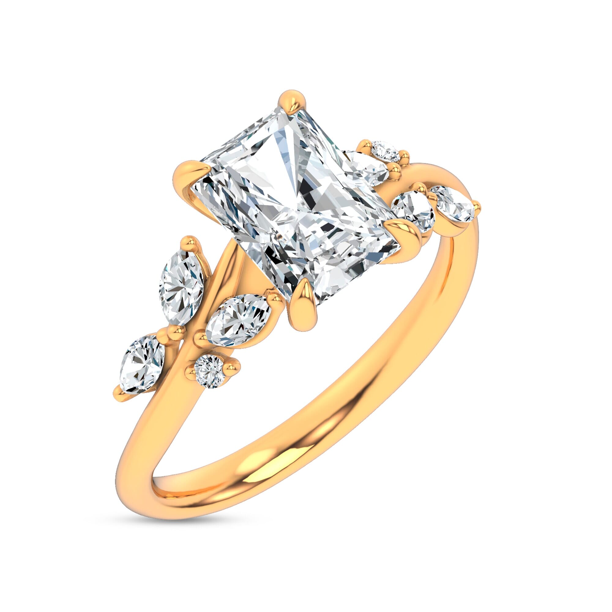 Nature-Inspired Engagement Radiant Ring