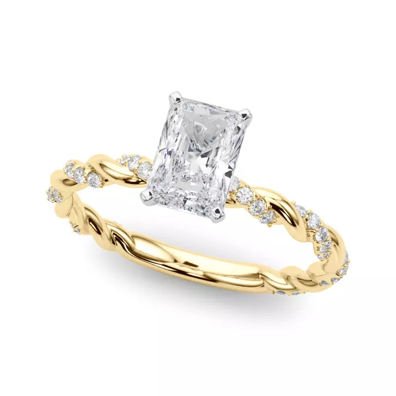 lab Diamond Radiant Twist Engagement Ring