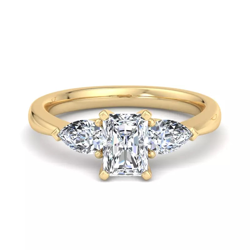 Three-Stone Lab Radiant Engagement Ring