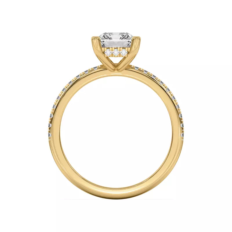 Classic Hidden Halo Pavé Radiant Engagement Ring