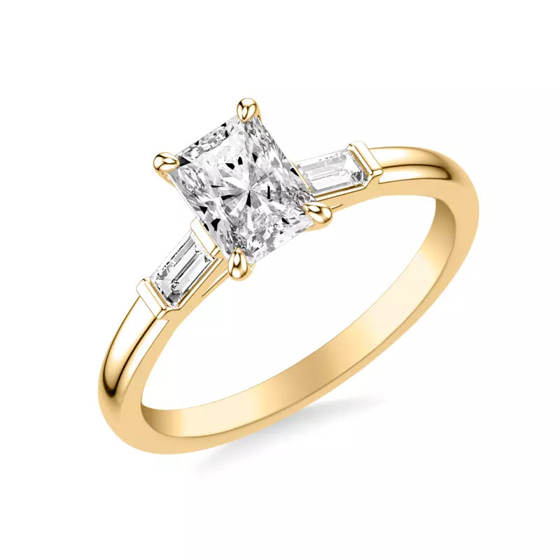 Classic 3-Stone Engagement Radiant Ring