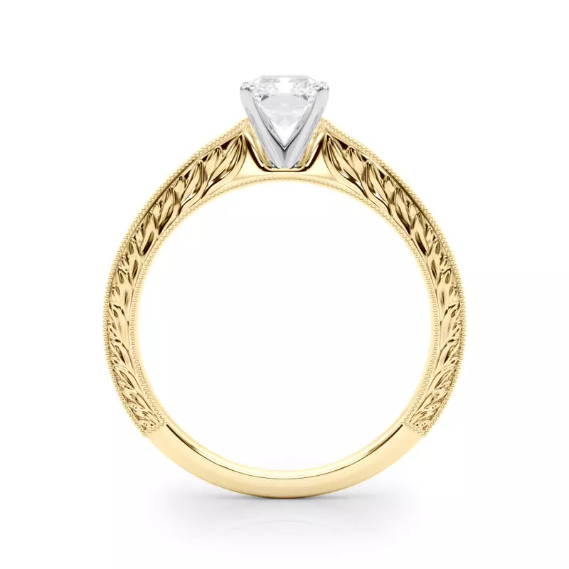 Vintage-Inspired Solitaire Engagement Radiant Ring