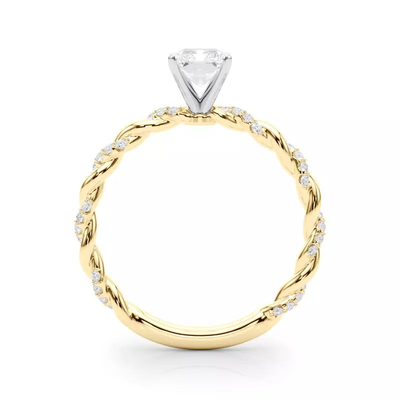 lab Diamond Radiant Twist Engagement Ring