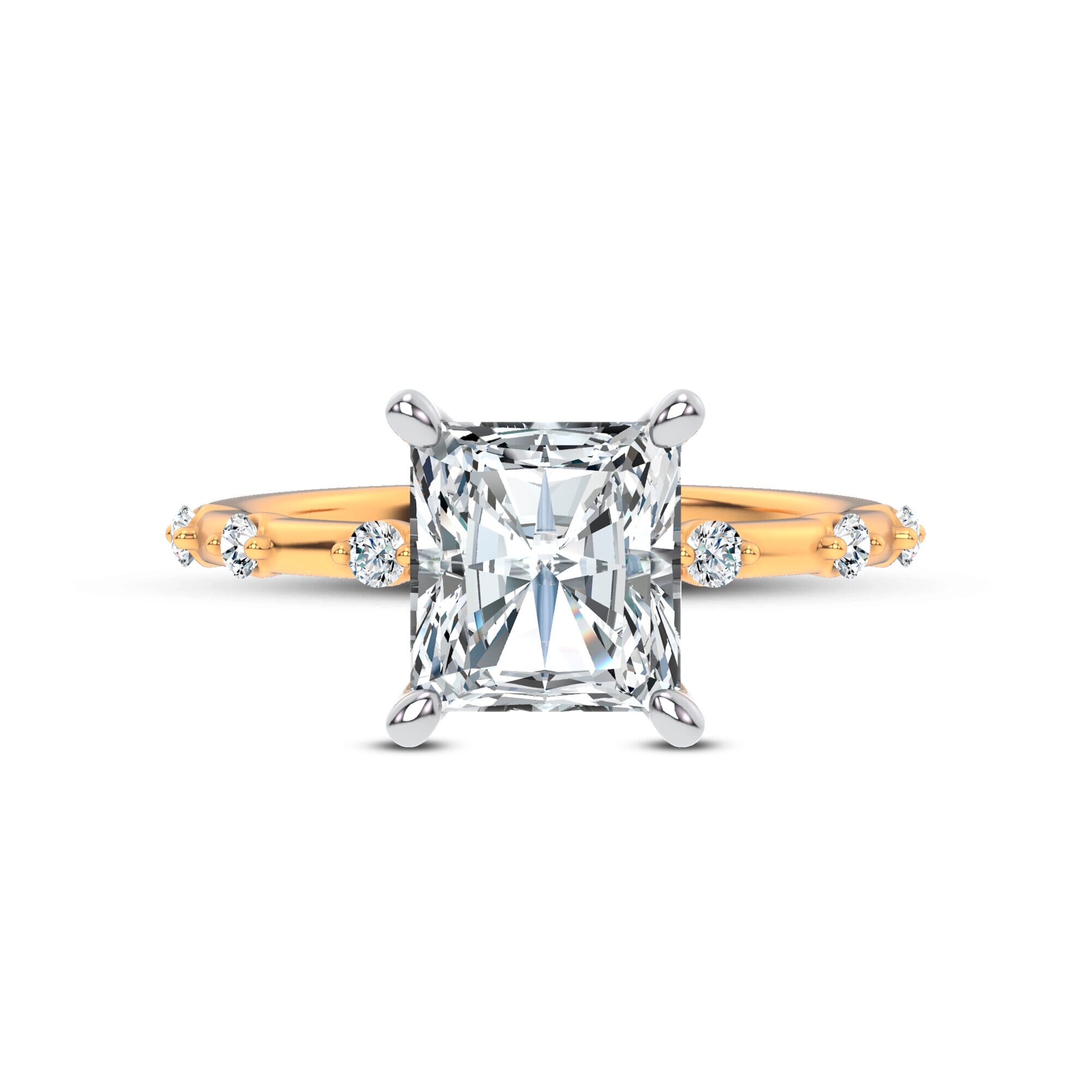 Starlight Spaced Diamond Engagement Radiant Ring