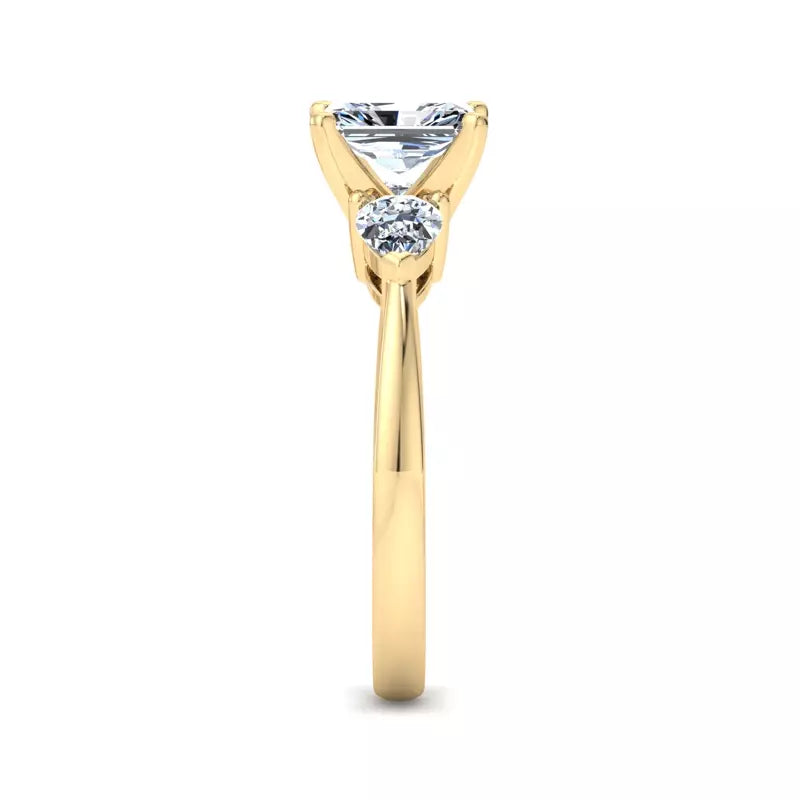 Three-Stone Lab Radiant Engagement Ring