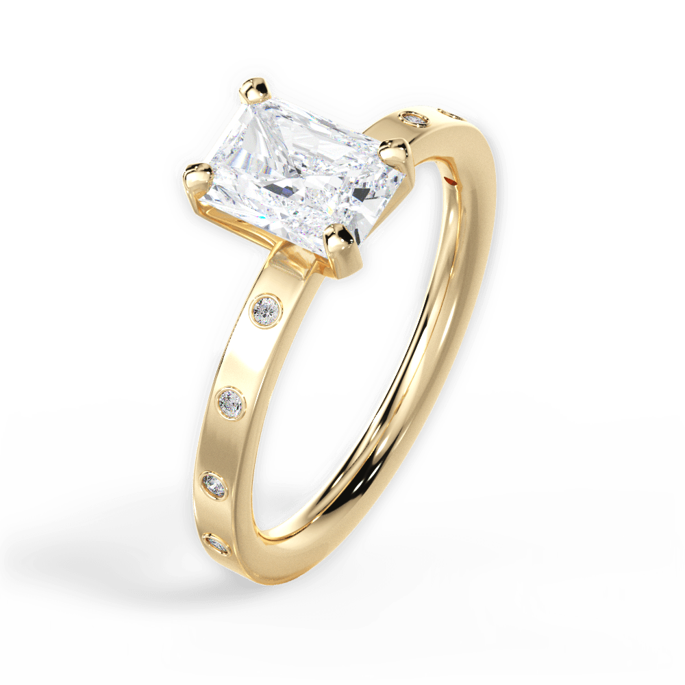 Radiant Cut Diamond Band Engagement Ring