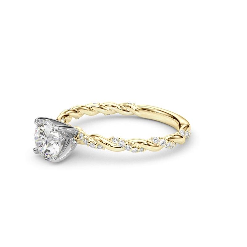 lab Diamond Round Twist Engagement Ring