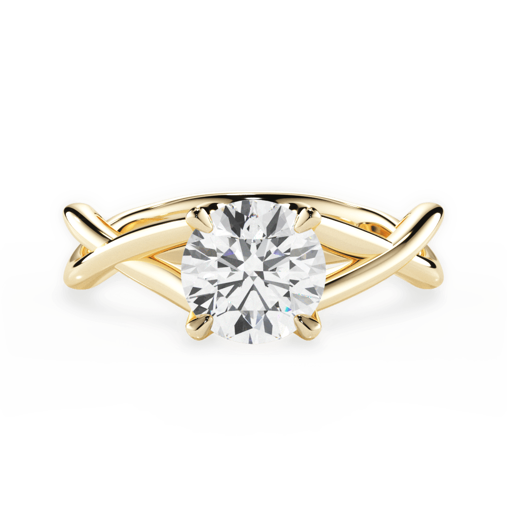 Round Cut Open-Twist Solitaire Engagement Ring