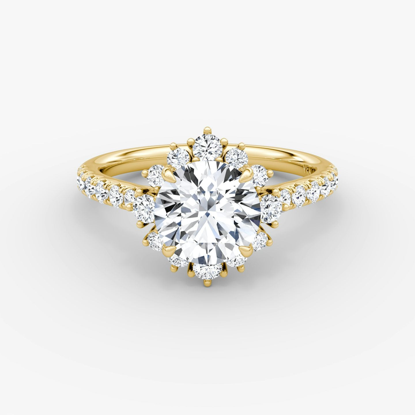 The Aurora Halo Round Brilliant Engagement Ring